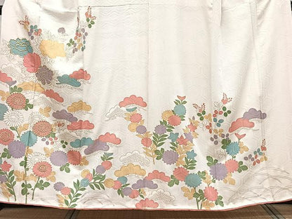 平和屋着物■訪問着 刺繍 枝花松文 金彩 正絹 逸品 CABE9820xi