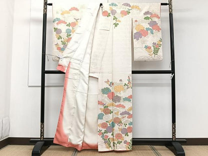 平和屋着物■訪問着 刺繍 枝花松文 金彩 正絹 逸品 CABE9820xi