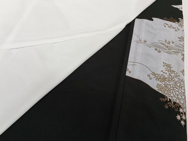 平和屋着物■黒留袖　刺繍　飛鳥風景文　金彩　洗える着物　CABE9834xi