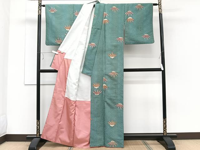 平和屋着物■小紋　笹竹文　洗える着物　CABE9837xi