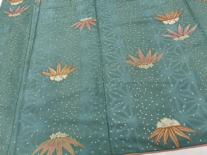 平和屋着物■小紋　笹竹文　洗える着物　CABE9837xi