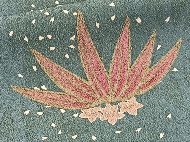 平和屋着物■小紋　笹竹文　洗える着物　CABE9837xi