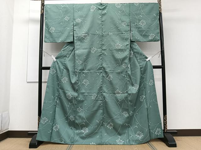 平和屋着物■小紋　花唐草文　洗える着物　CABE9843xi