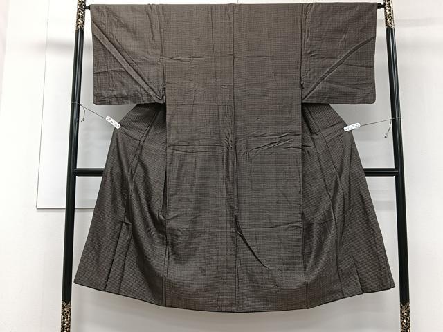 平和屋着物■男性　紬　霞文　黒地　正絹　逸品　CABE9858xi