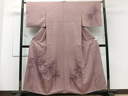 平和屋着物■訪問着　手描き　笹竹文　正絹　逸品　CABE9862xi