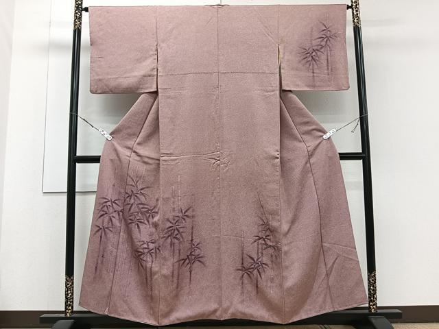 平和屋着物■訪問着　手描き　笹竹文　正絹　逸品　CABE9862xi