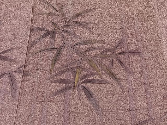 平和屋着物■訪問着　手描き　笹竹文　正絹　逸品　CABE9862xi
