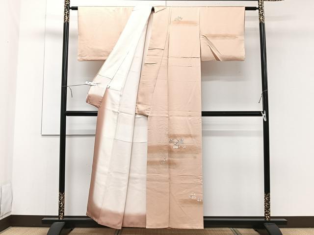 平和屋着物■訪問着　刺繍　松楓文　暈し染め　金銀彩　正絹　逸品　CABE9904xi