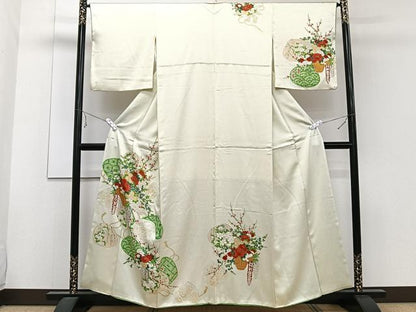 平和屋着物■訪問着　仕覆飾花文　金彩　正絹　逸品　CABE9905xi