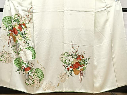 平和屋着物■訪問着　仕覆飾花文　金彩　正絹　逸品　CABE9905xi