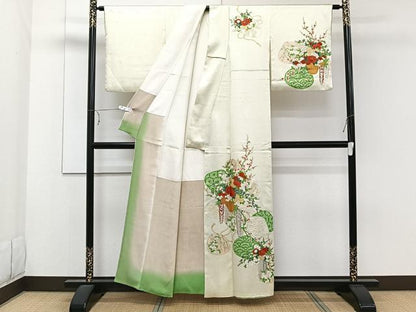 平和屋着物■訪問着　仕覆飾花文　金彩　正絹　逸品　CABE9905xi