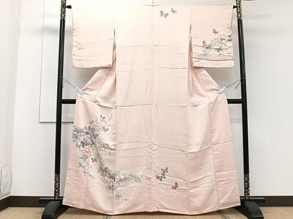 平和屋着物■訪問着　花蝶文　暈し染め　正絹　逸品　CABE9906xi