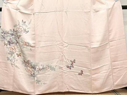 平和屋着物■訪問着　花蝶文　暈し染め　正絹　逸品　CABE9906xi