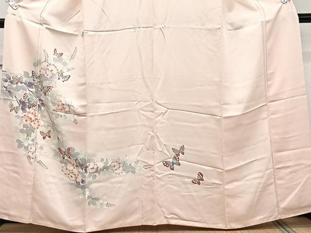 平和屋着物■訪問着　花蝶文　暈し染め　正絹　逸品　CABE9906xi