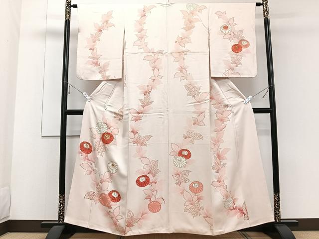 平和屋着物■訪問着　駒刺繍　舞花文　金彩　正絹　逸品　CABE9909xi