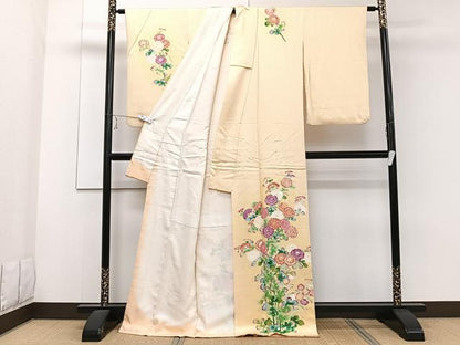 平和屋着物■訪問着　友禅　枝草花文　暈し染め　正絹　逸品　CABE9912xi