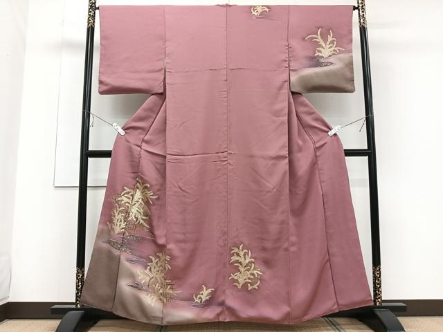 平和屋着物■訪問着　流水籬草文　暈し染め　金彩　正絹　逸品　CABE9913xi