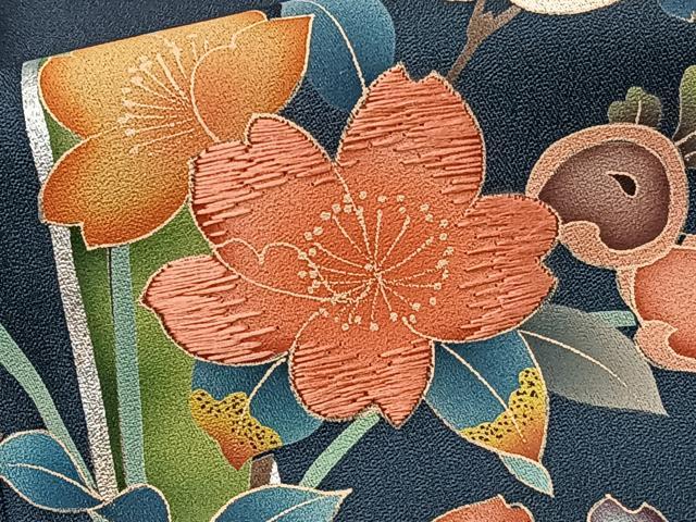 平和屋着物●訪問着　刺繍　風景花文　金彩　正絹　逸品　AABF3583ck 平和屋着物□訪問着 刺繍 飾花文 金彩 正絹 逸品 CABE9916xi