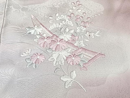 平和屋着物■訪問着　相良刺繍　総刺繍　立波花筏　正絹　逸品　CABE9919xi
