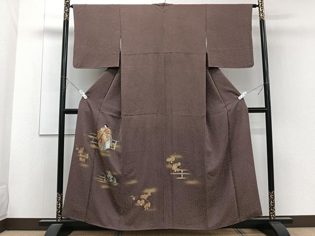 平和屋着物■訪問着　駒刺繍　女人蔦の葉鼓文　暈し染め　金彩　正絹　逸品　CABE9920xi