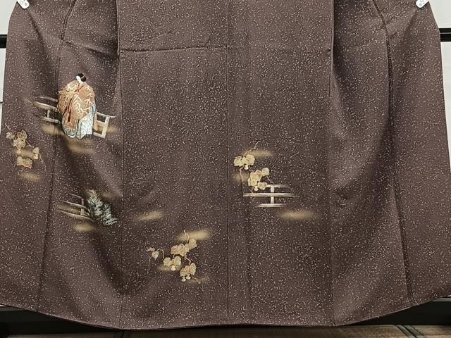 平和屋着物■訪問着　駒刺繍　女人蔦の葉鼓文　暈し染め　金彩　正絹　逸品　CABE9920xi