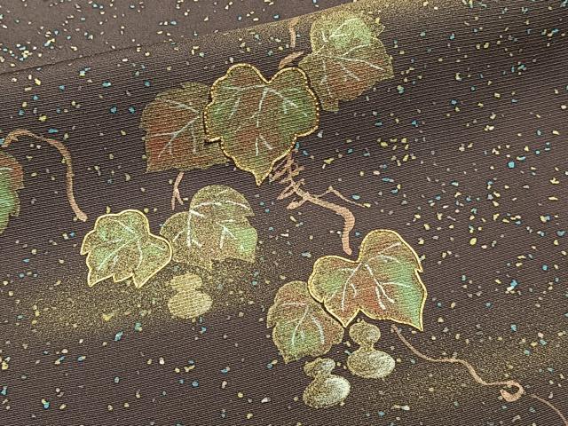 平和屋着物■訪問着　駒刺繍　女人蔦の葉鼓文　暈し染め　金彩　正絹　逸品　CABE9920xi
