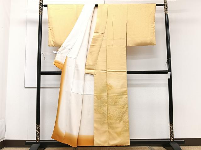 平和屋着物■色留訪問着　枝葉文　暈し染め　正絹　逸品　CABE9927xi