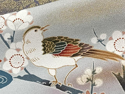 平和屋着物■豪華黒留袖　作家物　駒刺繍　花鳥文　暈し染め　金彩　正絹　逸品　CABE9930xi