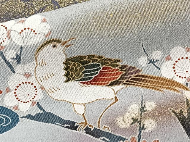 平和屋着物■豪華黒留袖　作家物　駒刺繍　花鳥文　暈し染め　金彩　正絹　逸品　CABE9930xi