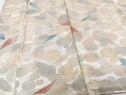平和屋着物■上質な小紋　舞花文　銀通し地　正絹　逸品　CABE9933xi