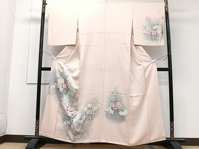 平和屋着物■訪問着　草花文　暈し染め　銀彩　正絹　逸品　CABE9934xi