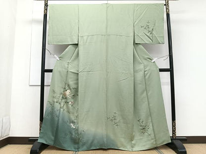 平和屋着物■訪問着　鼓　笛　冊子花文　暈し染め　金銀彩　正絹　逸品　CABE9936xi