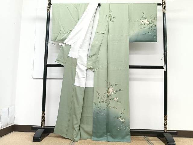 平和屋着物■訪問着　鼓　笛　冊子花文　暈し染め　金銀彩　正絹　逸品　CABE9936xi