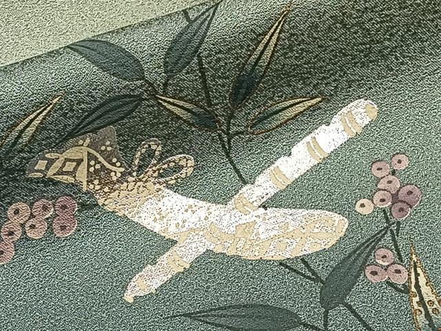 平和屋着物■訪問着　鼓　笛　冊子花文　暈し染め　金銀彩　正絹　逸品　CABE9936xi