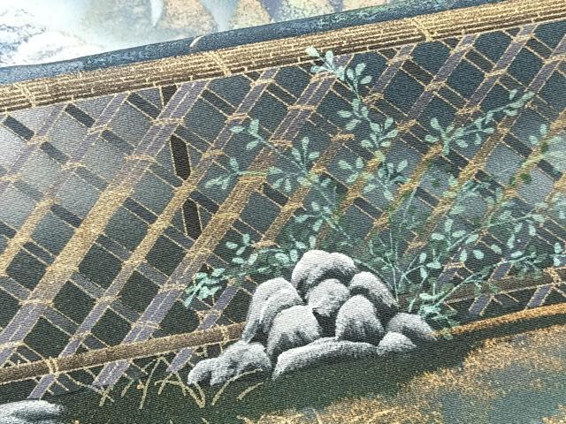 平和屋着物■豪華黒留袖　作家物　籬樹林文　暈し染め　金彩　正絹　逸品　CABE9937xi