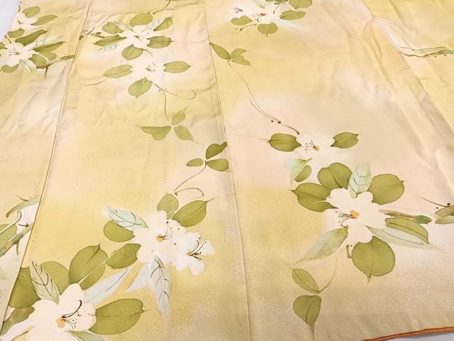 平和屋着物■上質な小紋　手描き　草花文　暈し染め　正絹　逸品　CABE9938xi