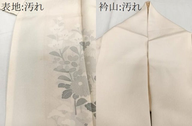 平和屋着物■訪問着　刺繍　花鳥文　カラー胴裏：丁子色　正絹　逸品　CABE9941xi
