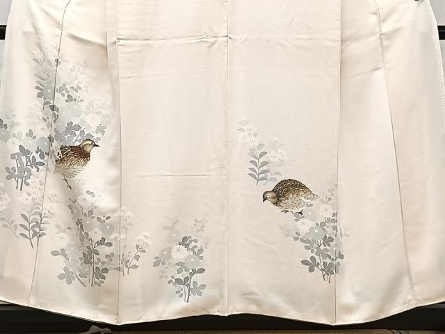 平和屋着物■訪問着　刺繍　花鳥文　カラー胴裏：丁子色　正絹　逸品　CABE9941xi