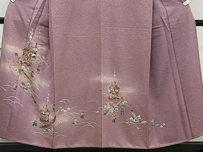 平和屋着物■訪問着　鉾人物花文　暈し染め　金彩　正絹　逸品　CABE9946xi