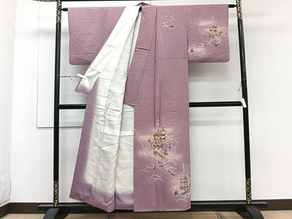 平和屋着物■訪問着　鉾人物花文　暈し染め　金彩　正絹　逸品　CABE9946xi