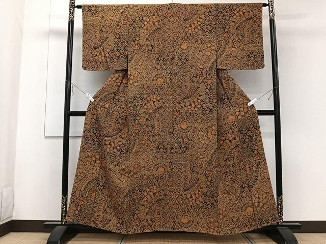 平和屋着物■上質な小紋 更紗花文 正絹 逸品 未使用 CABE9960xi