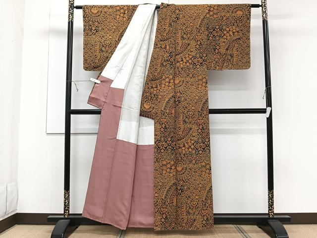平和屋着物■上質な小紋 更紗花文 正絹 逸品 未使用 CABE9960xi
