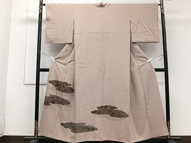 平和屋着物■訪問着 刺繍 雲取り花文 正絹 逸品 CABE9971xi
