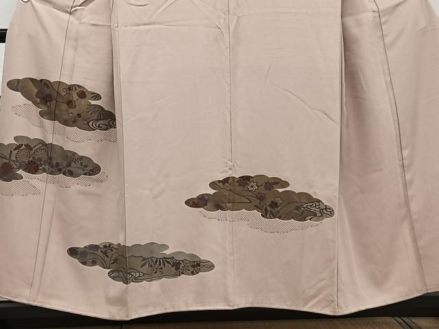平和屋着物■訪問着 刺繍 雲取り花文 正絹 逸品 CABE9971xi