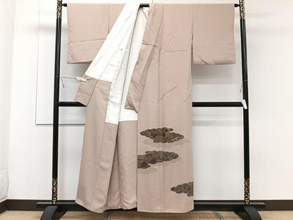 平和屋着物■訪問着 刺繍 雲取り花文 正絹 逸品 CABE9971xi