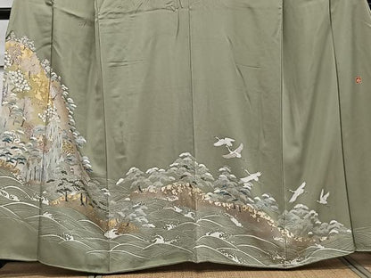 平和屋着物■訪問着 作家物 立波飛鳥風景文 金彩 正絹 逸品 CABE9978xi