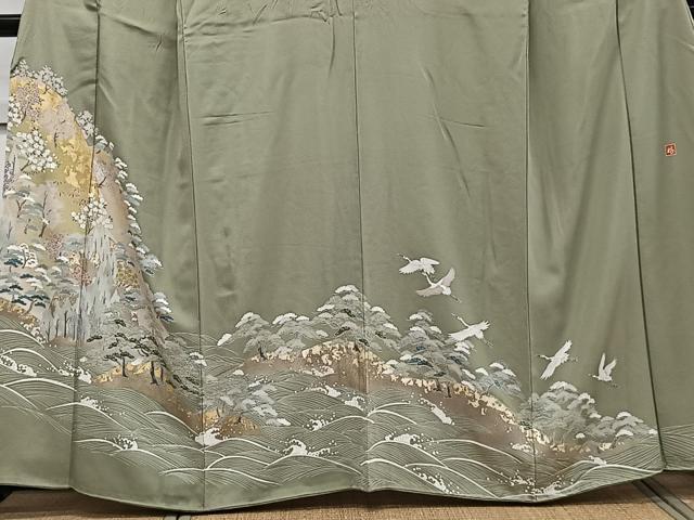 平和屋着物■訪問着 作家物 立波飛鳥風景文 金彩 正絹 逸品 CABE9978xi