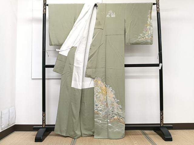 平和屋着物■訪問着 作家物 立波飛鳥風景文 金彩 正絹 逸品 CABE9978xi