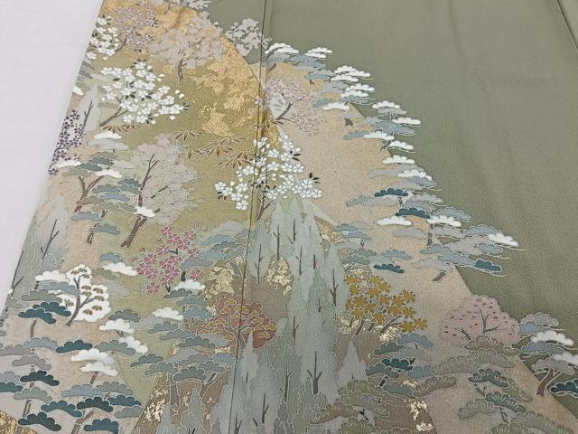 平和屋着物■訪問着 作家物 立波飛鳥風景文 金彩 正絹 逸品 CABE9978xi