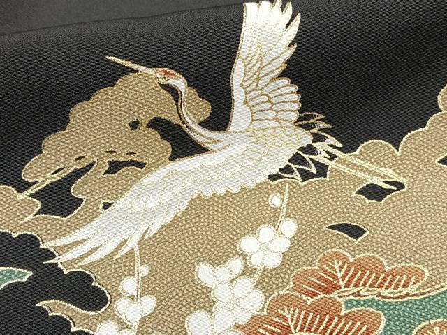 平和屋着物■豪華黒留袖 御所車飛鳥松花文 金彩 正絹 逸品 CABE9990xi